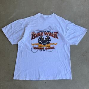 Vintage Orlando Florida Harley Davidson Bike Week 2001 White Shirt Size XL